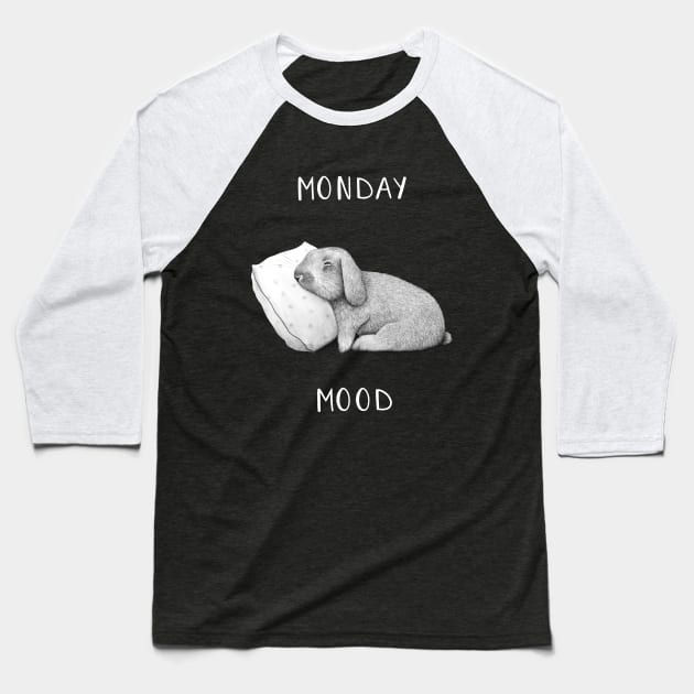 Monday mood on black Baseball T-Shirt by kodamorkovkart